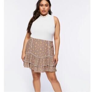 Forever 21 Floral Print Mini Skirt feminine western cottage core plus size